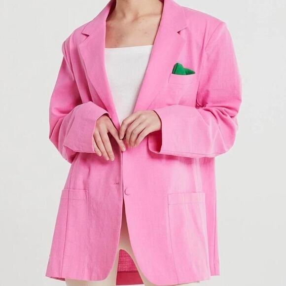 Storets Jackets & Blazers - Storets Brianna Pink Oversized Blazer Jacket Size Medium